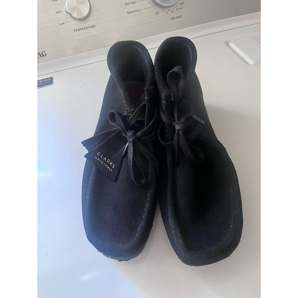 Clarks Originals Wallabee Boots Black Suede Womens 8 M Ankle Crepe Sole 26155521